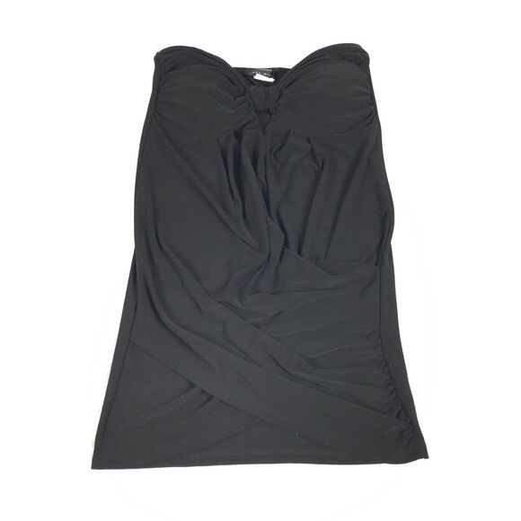 Can't Miss Tube Top Size Small Womens Solid Black Y2k Sexy Cross Front Tank - Picture 1 of 4